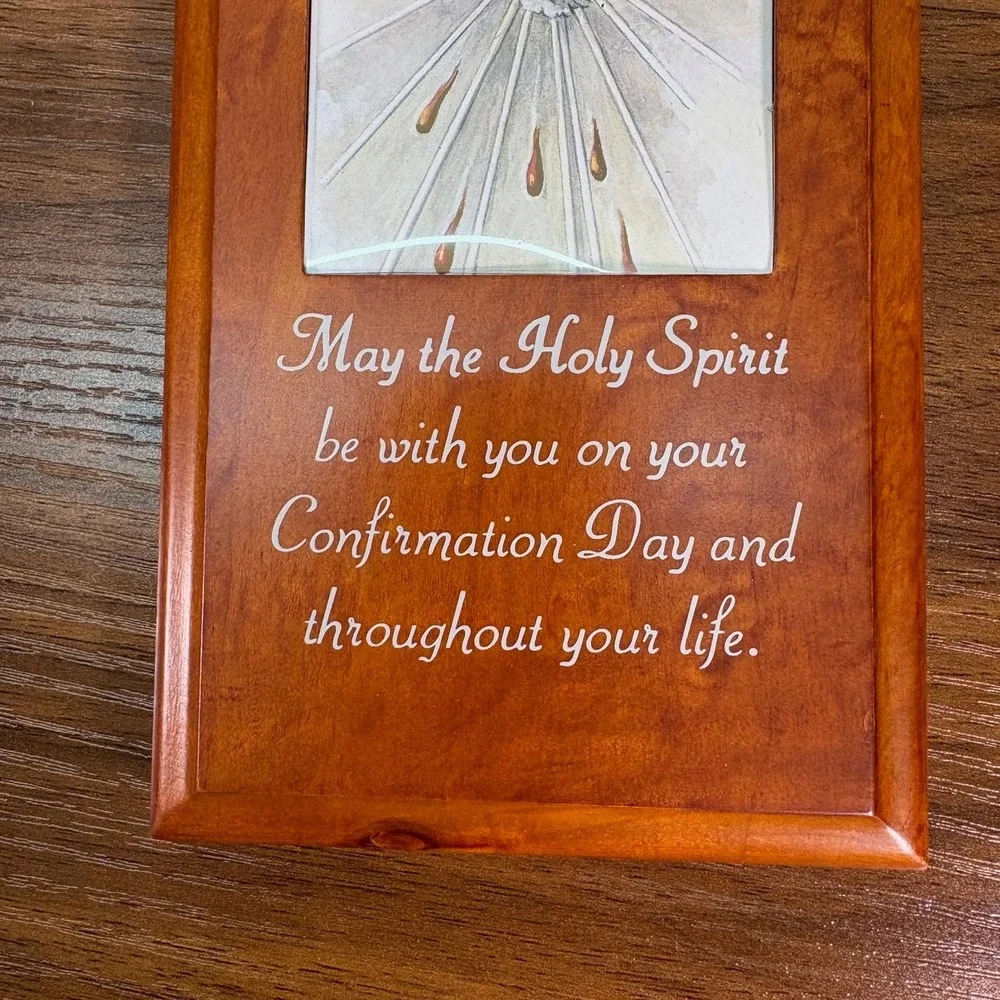 Jesus with Holy Spirit‎ Dove Confirmation Day Wood Photo Wall art Plaque
